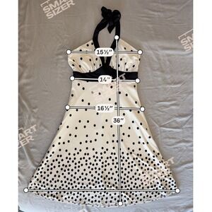 R&K Originals Polka Dot Halter Dress Black White Empire Waist Size 10 100857JP